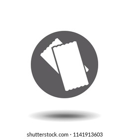Ticket Icon in trendy flat style isolated on grey background. Raffle symbol for your web site design, logo, app, UI. Vector illustration, EPS10.