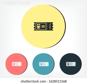 Ticket icon in trendy flat style isolated on background. Ticket symbol for your website design, logo, application, user interface. Vector.