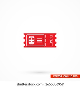 Ticket icon in trendy flat style isolated on background. Ticket symbol for your website design, logo, application, user interface. Vector ticket .illustration, EPS10.