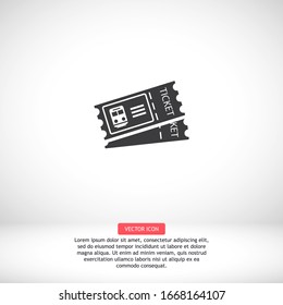 Ticket icon in trendy flat style isolated on background. Ticket symbol for your website design, logo, application, user interface. Vector ticket 2 .illustration, EPS 10.