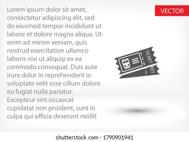 Icono de boleto en estilo plano de moda aislado en el fondo. Símbolo de vale para el diseño de su sitio web, logotipo, aplicación, interfaz de usuario. Vector ticket 2.ilustración, EPS 10.