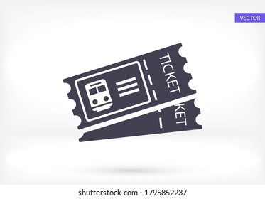 Icono de boleto en estilo plano de moda aislado en el fondo. Símbolo de vale para el diseño de su sitio web, logotipo, aplicación, interfaz de usuario. Vector ticket 2.ilustración, EPS 10.