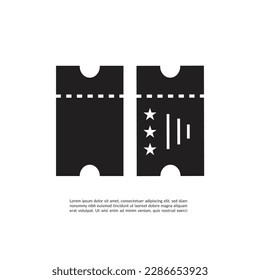 Ticket Icon in trendy flat style isolated on grey background.