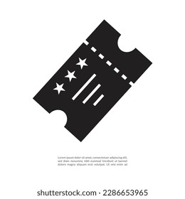 Ticket Icon in trendy flat style isolated on grey background.
