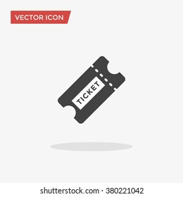 Ticket Icon in trendy flat style isolated on grey background. Vector illustration, EPS10.