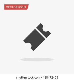 Ticket Icon In Trendy Flat Style Isolated On Grey Background. Raffle Symbol For Your Web Site Design, Logo, App, UI. Vector Illustration, EPS10.