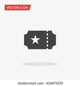 Ticket Icon in trendy flat style isolated on grey background. Vector illustration, EPS10.