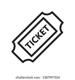 Ticket icon in trendy outline style design. Vector graphic illustration. Ticket symbol for website design, logo, app, and ui. Editable vector stroke. EPS 10.