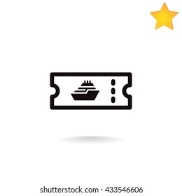 Ticket icon vector, 