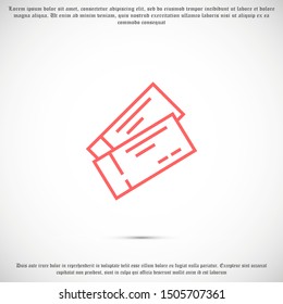 Ticket Icon VECTOR. Admission, Pass or Entrance Equipment  Ticket Icon VECTOR Illustration As A Simple Vector Sign & Trendy Symbol for Design and Websites,  Ticket Icon 