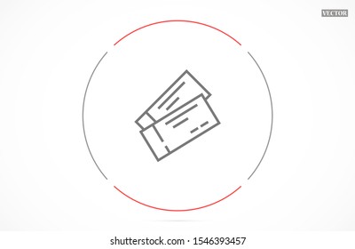 Ticket Icon VECTOR. Admission, Pass or Entrance Equipment  Ticket Icon VECTOR Illustration As A Simple Vector Sign & Trendy Symbol for Design and Websites,  Ticket Icon 