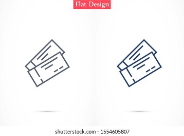 Ticket Icon VECTOR. Admission, Pass or Entrance Equipment  Ticket Icon VECTOR Illustration 