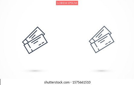Ticket Icon VECTOR. Admission, Pass or Entrance Equipment  Ticket Icon VECTOR Illustration As A Simple Vector Sign & Trendy Symbol for Design and Websites,  Ticket Icon 