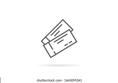 VECTOR Del Icono Del Billete. Ilustración VECTOR del icono de entrada del equipo de admisión, pase o entrada como signo vectorial simple y símbolo de moda para el diseño y sitios web, icono del billete