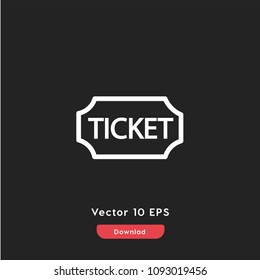 Ticket icon vector, cinema symbol. Modern flat vector illustration for web and mobile app