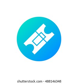 Ticket icon vector, clip art. Also useful as logo, circle app icon, web element, symbol, graphic image, silhouette and illustration. Compatible with ai, cdr, jpg, png, svg, pdf, ico  and eps formats.