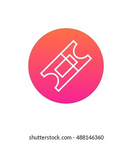 Ticket icon vector, clip art. Also useful as logo, circle app icon, web element, symbol, graphic image, silhouette and illustration. Compatible with ai, cdr, jpg, png, svg, pdf, ico  and eps formats.