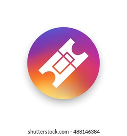 Ticket icon vector, clip art. Also useful as logo, circle app icon, web element, symbol, graphic image, silhouette and illustration. Compatible with ai, cdr, jpg, png, svg, pdf, ico  and eps formats.