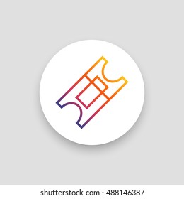 Ticket icon vector, clip art. Also useful as logo, circle app icon, web element, symbol, graphic image, silhouette and illustration. Compatible with ai, cdr, jpg, png, svg, pdf, ico  and eps formats. svg