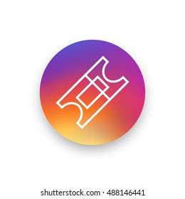 Ticket icon vector, clip art. Also useful as logo, circle app icon, web element, symbol, graphic image, silhouette and illustration. Compatible with ai, cdr, jpg, png, svg, pdf, ico  and eps formats.