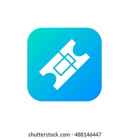 Ticket icon vector, clip art. Also useful as logo, square app icon, web element, symbol, graphic image, silhouette and illustration. Compatible with ai, cdr, jpg, png, svg, pdf, ico  and eps formats.