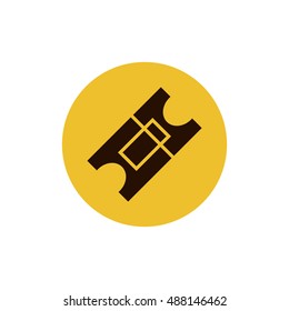 Ticket icon vector, clip art. Also useful as logo, circle app icon, web element, symbol, graphic image, silhouette and illustration. Compatible with ai, cdr, jpg, png, svg, pdf, ico  and eps formats.