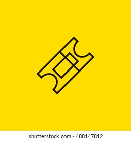 Ticket icon vector, clip art. Also useful as logo, web element, symbol, graphic image, silhouette and illustration.