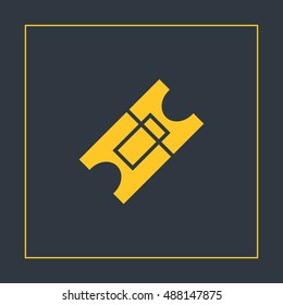 Ticket icon vector, clip art. Also useful as logo, web element, symbol, graphic image, silhouette and illustration. Compatible with ai, cdr, jpg, png, svg, pdf, ico  and eps formats.