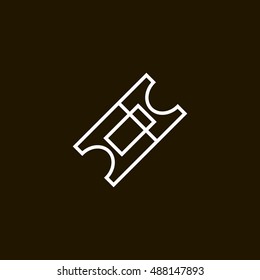Ticket icon vector, clip art. Also useful as logo, web element, symbol, graphic image, silhouette and illustration. Compatible with ai, cdr, jpg, png, svg, pdf, ico  and eps formats.