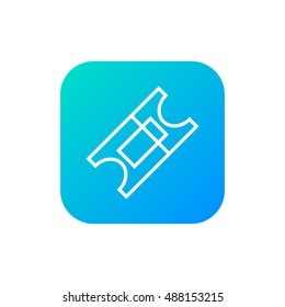 Ticket icon vector, clip art. Also useful as logo, square app icon, web element, symbol, graphic image, silhouette and illustration. Compatible with ai, cdr, jpg, png, svg, pdf, ico  and eps formats.