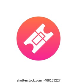 Ticket icon vector, clip art. Also useful as logo, circle app icon, web element, symbol, graphic image, silhouette and illustration. Compatible with ai, cdr, jpg, png, svg, pdf, ico  and eps formats.