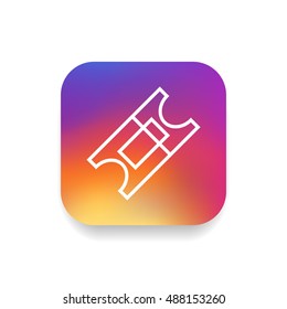 Ticket icon vector, clip art. Also useful as logo, square app icon, web element, symbol, graphic image, silhouette and illustration. Compatible with ai, cdr, jpg, png, svg, pdf, ico  and eps formats.