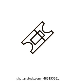 Ticket icon vector, clip art. Also useful as logo, web element, symbol, graphic image, silhouette and illustration. Compatible with ai, cdr, jpg, png, svg, pdf, ico  and eps formats.