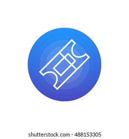 Ticket icon vector, clip art. Also useful as logo, circle app icon, web element, symbol, graphic image, silhouette and illustration. Compatible with ai, cdr, jpg, png, svg, pdf, ico  and eps formats.