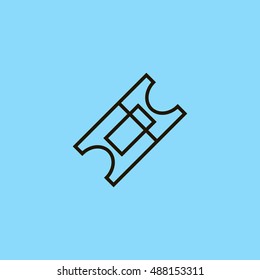 Ticket icon vector, clip art. Also useful as logo, web element, symbol, graphic image, silhouette and illustration.