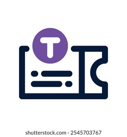 ícone do tíquete. ícone de tom duplo vetorial para seu site, celular, apresentação e design de logotipo.