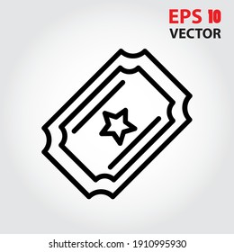 Ticket icon vector. Eps10 vector illustration.