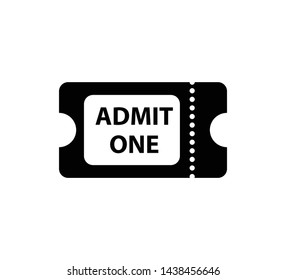 Ticket icon vector flat illustration