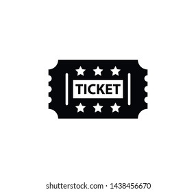 Ticket icon vector flat illustration