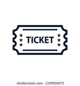 Ticket icon vector flat trendy logo template