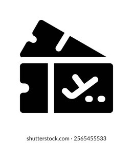 ticket icon. vector glyph icon for your website, mobile, presentation, and logo design.