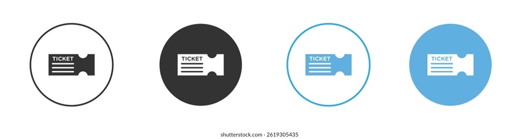 Ticket icon Vector Graphic set