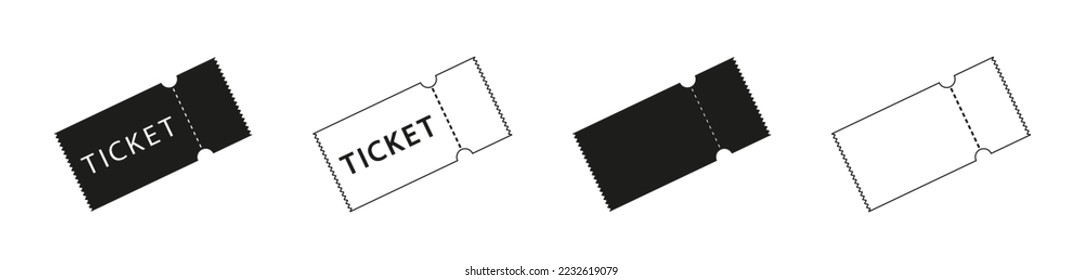 Ticket icon.  Ticket vector icons in modern simple line and flat style for web design.  Vector 10 EPS.