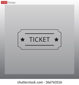 Ticket icon. Vector illustration.