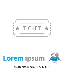 Ticket icon. Vector illustration.