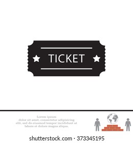 Ticket icon. Vector illustration.