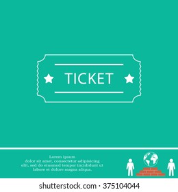 Ticket icon. Vector illustration.