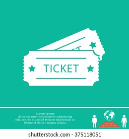 Ticket icon. Vector illustration.