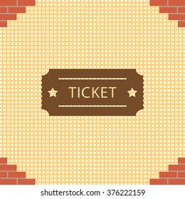 Ticket icon. Vector illustration.