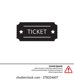 Ticket icon. Vector illustration.